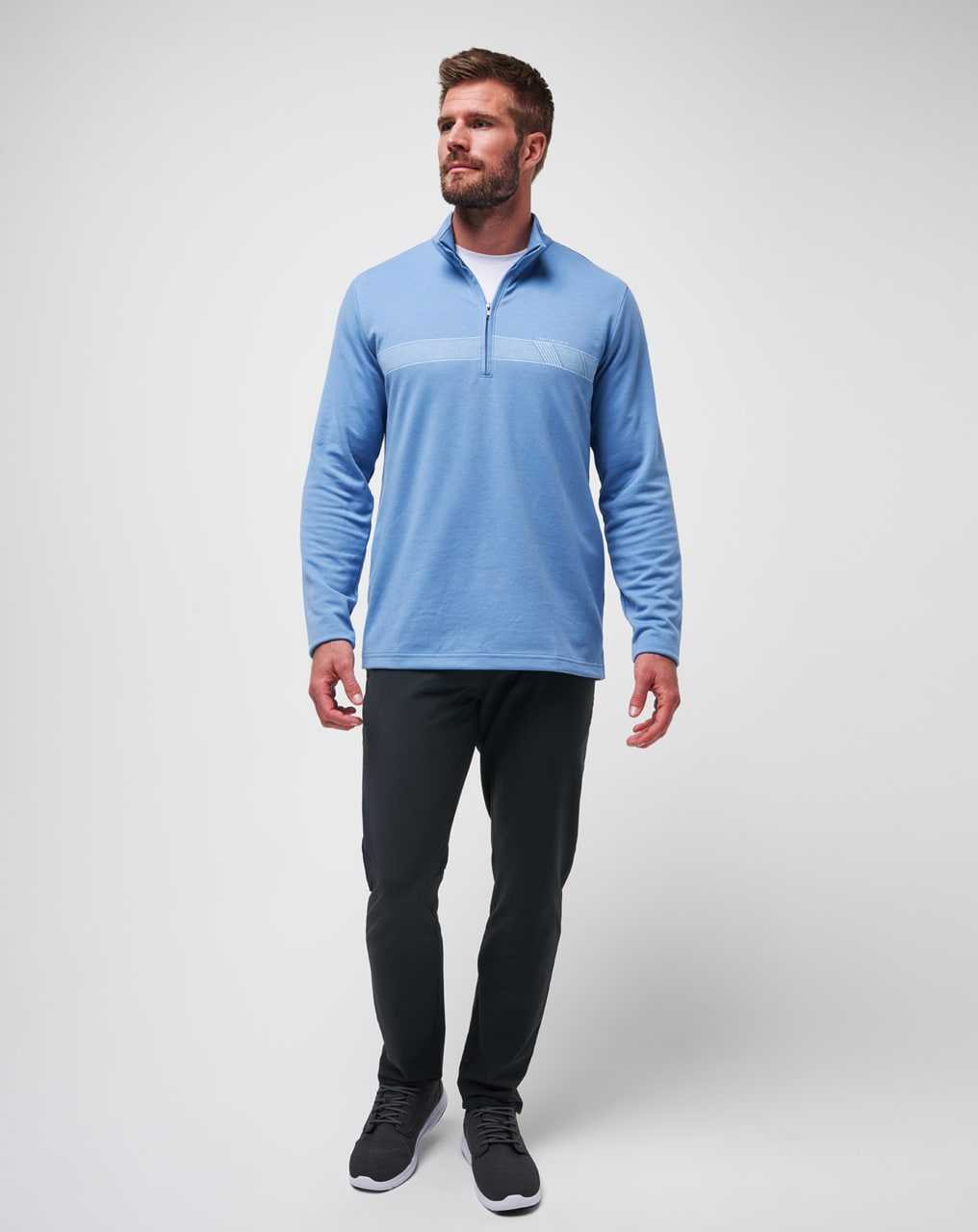 Quiet Harbor Travis Mathew Upgraded Chest Stripe Quarter Zip | BDZV90371