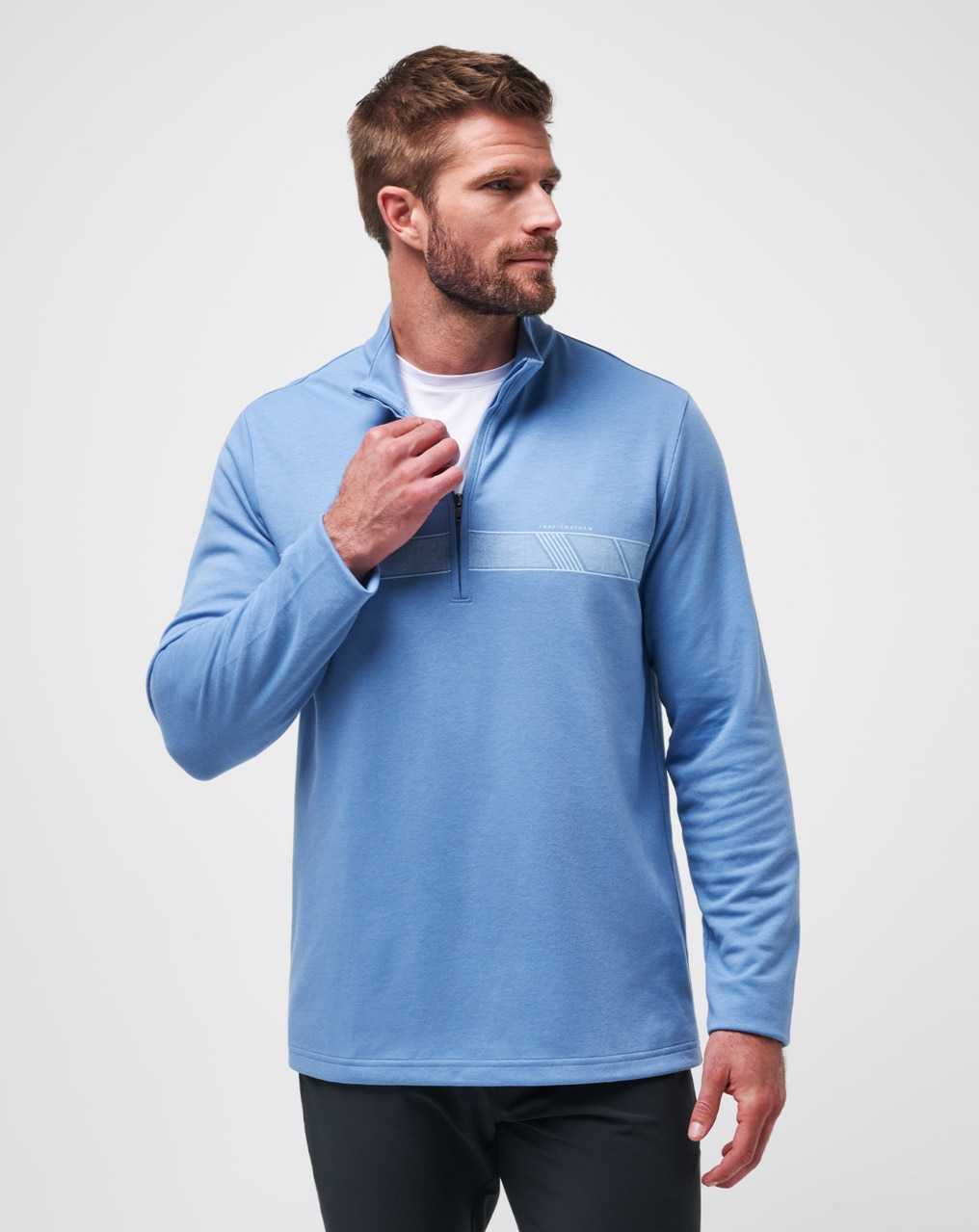 Quiet Harbor Travis Mathew Upgraded Chest Stripe Quarter Zip | ITYP79208