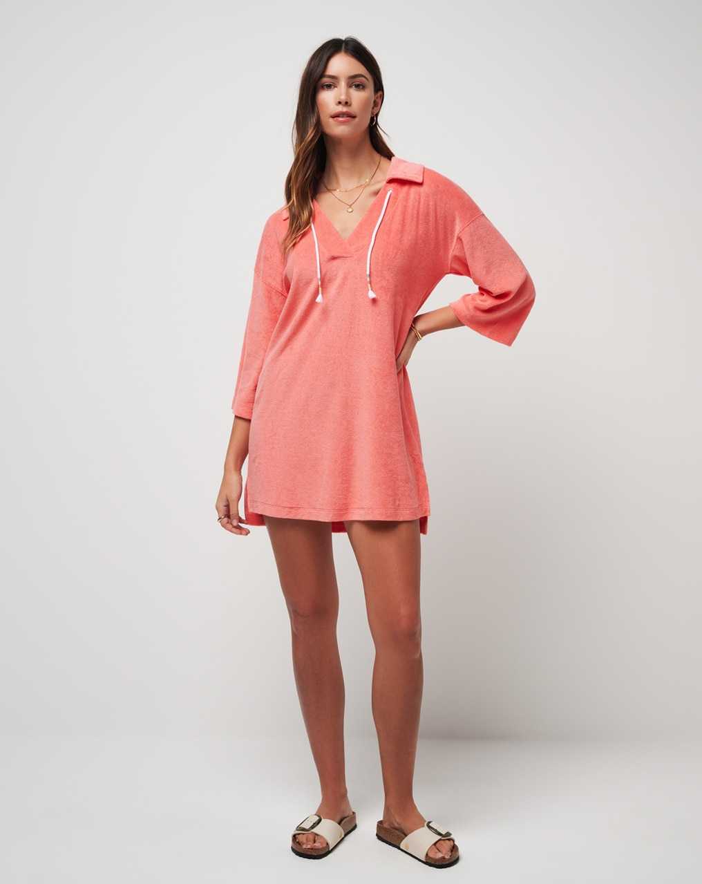 Shell Pink Travis Mathew Brunch Me Baby Terry Dress | JDPO40826