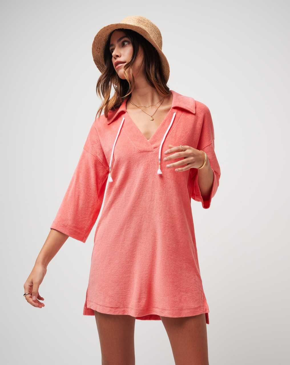 Shell Pink Travis Mathew Brunch Me Baby Terry Dress | JDPO40826