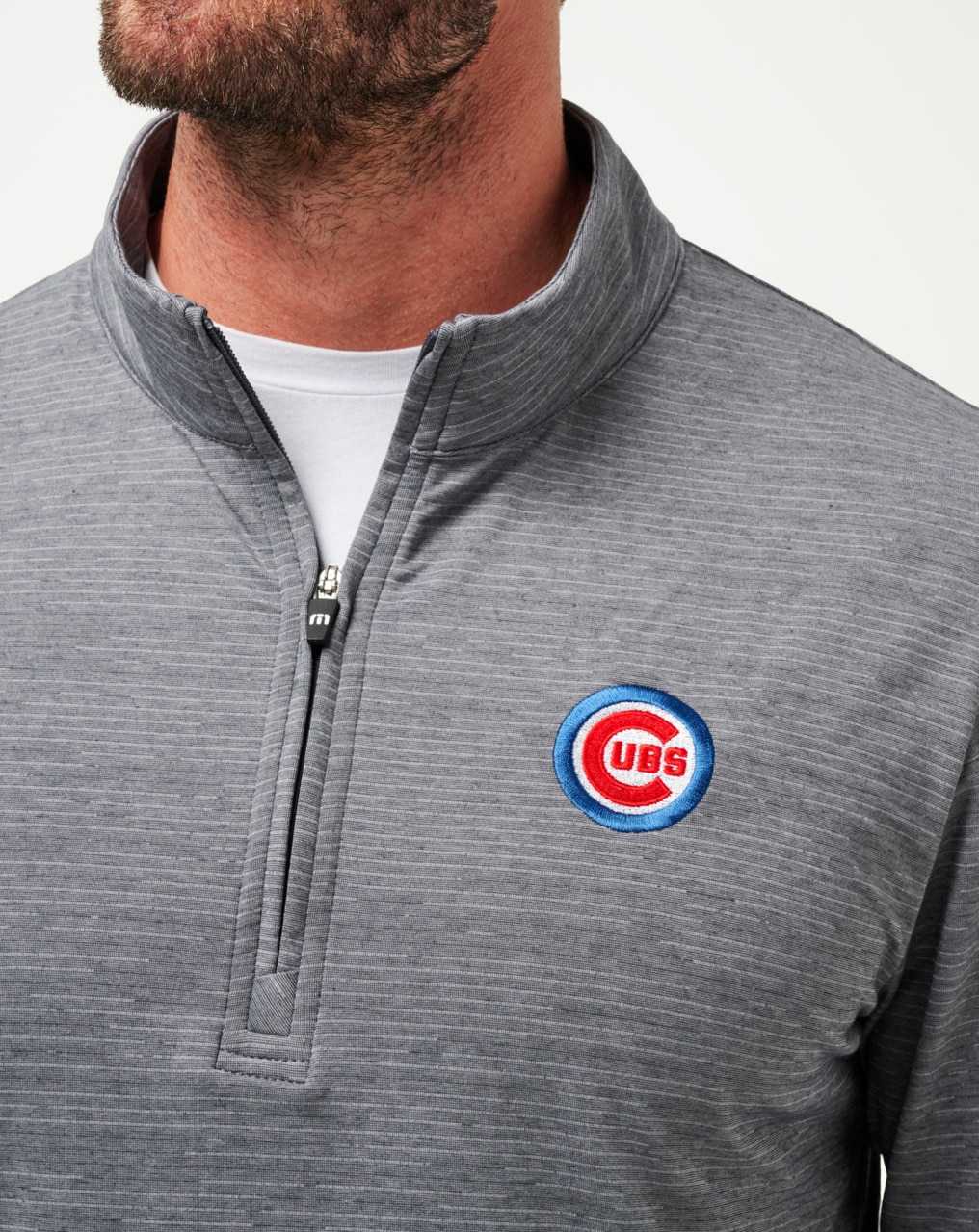 Sleet/Quiet Shade Travis Mathew Chicago Cubs The Heater Quarter Zip | DXVJ43719