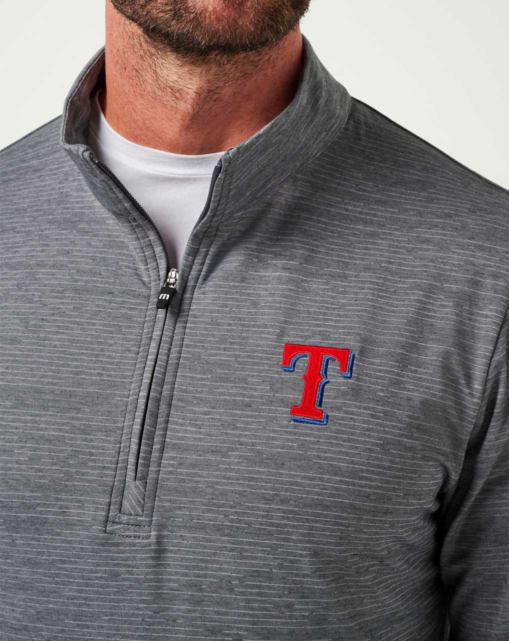 Sleet/Quiet Shade Travis Mathew Texas Rangers The Heater Quarter Zip | RBDJ46281