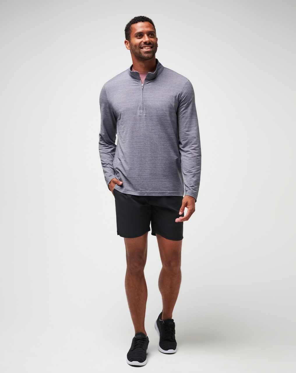 Sleet/Quiet Shade Travis Mathew The Heater Quarter Zip | BOES06478