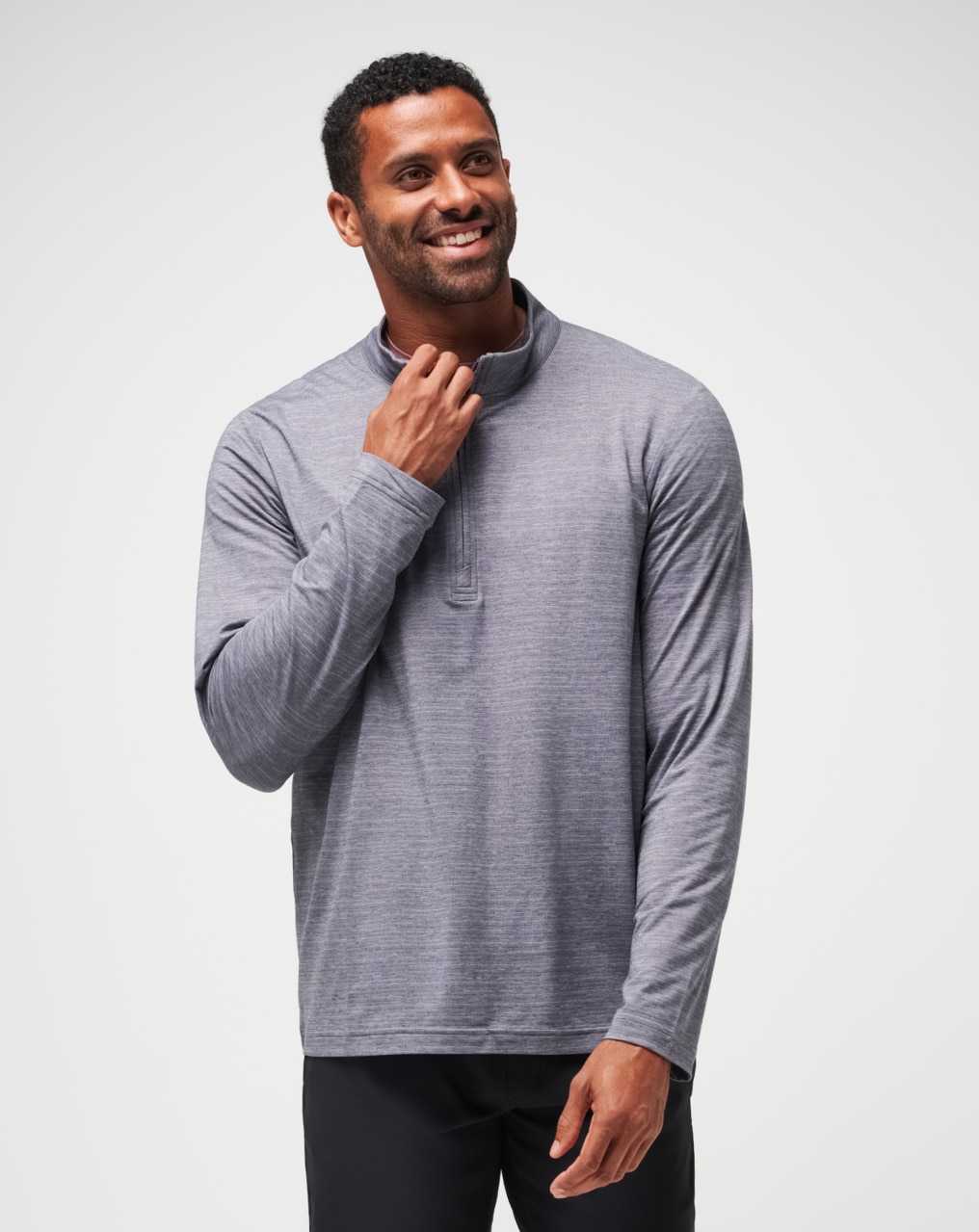 Sleet/Quiet Shade Travis Mathew The Heater Quarter Zip | BOES06478