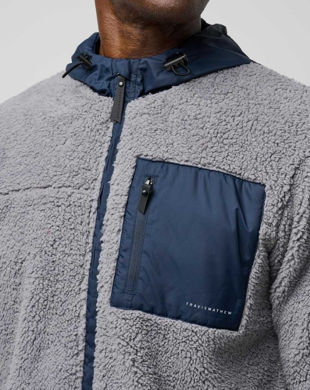 Sleet/Total Eclipse Travis Mathew Venture Sherpa Jacket | AQGC80563