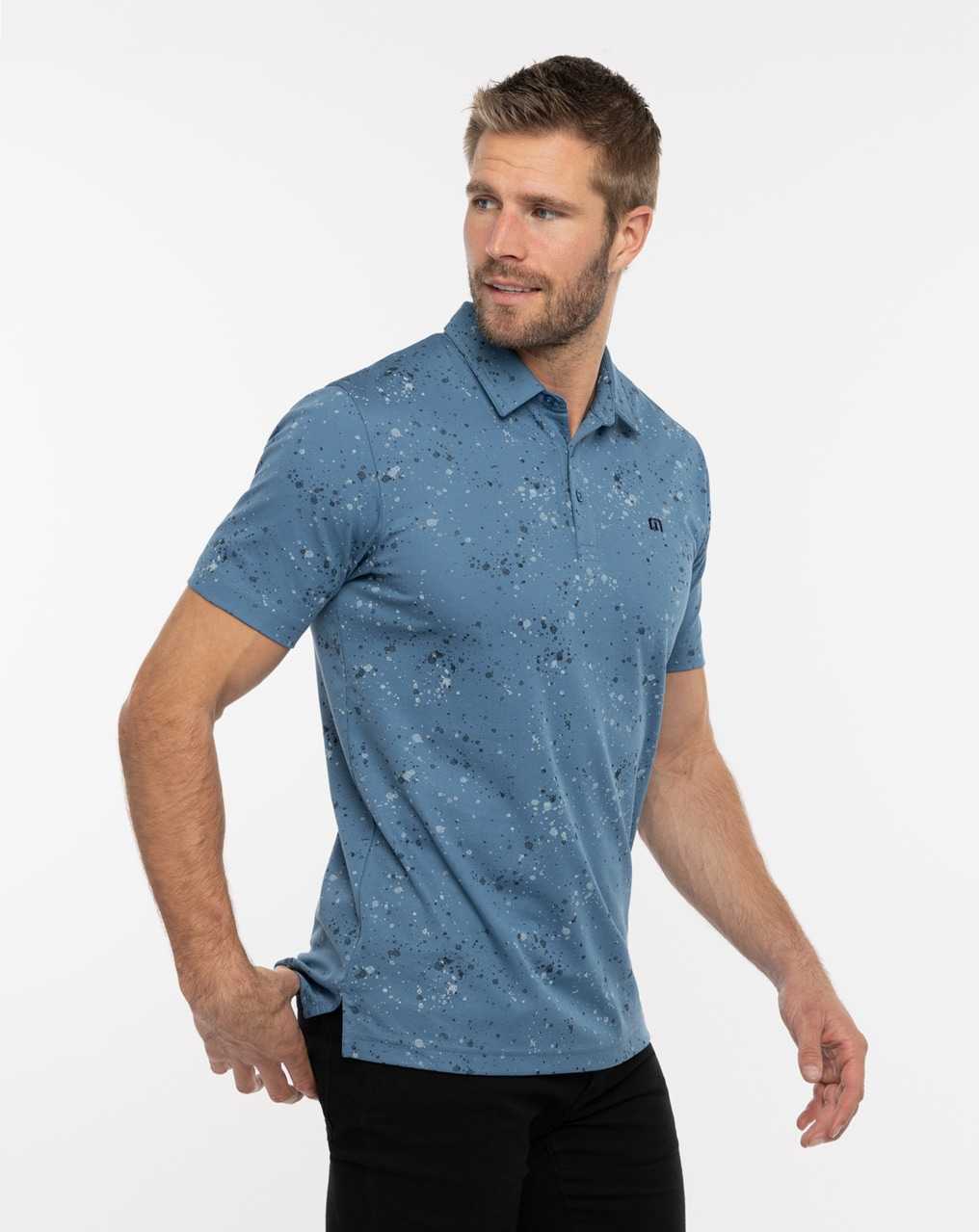 Stellar Blue Travis Mathew Splatter Print Polo | XGDN45820