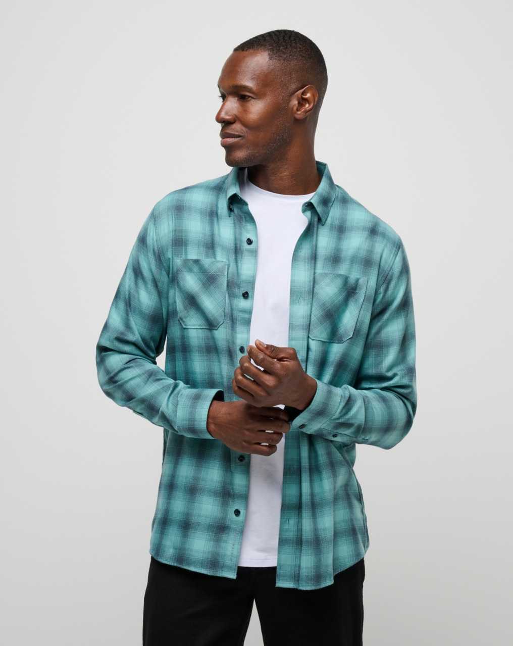 Total Eclipse/Cameo Travis Mathew Cloud Flannel Plaid Button-up | NOMR76524