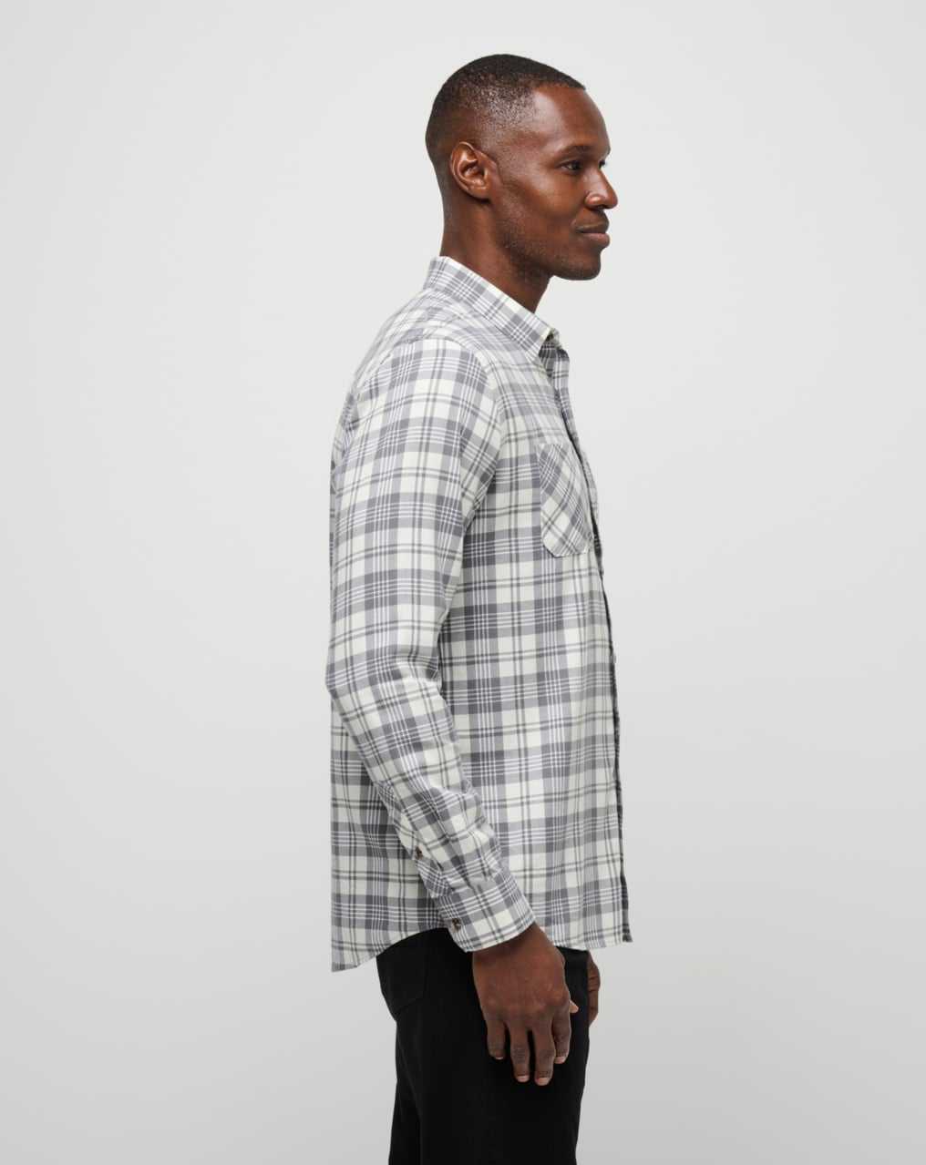 Vanilla Ice/Quiet Shade Travis Mathew Cloud Flannel Plaid Button-up | KIYR78029