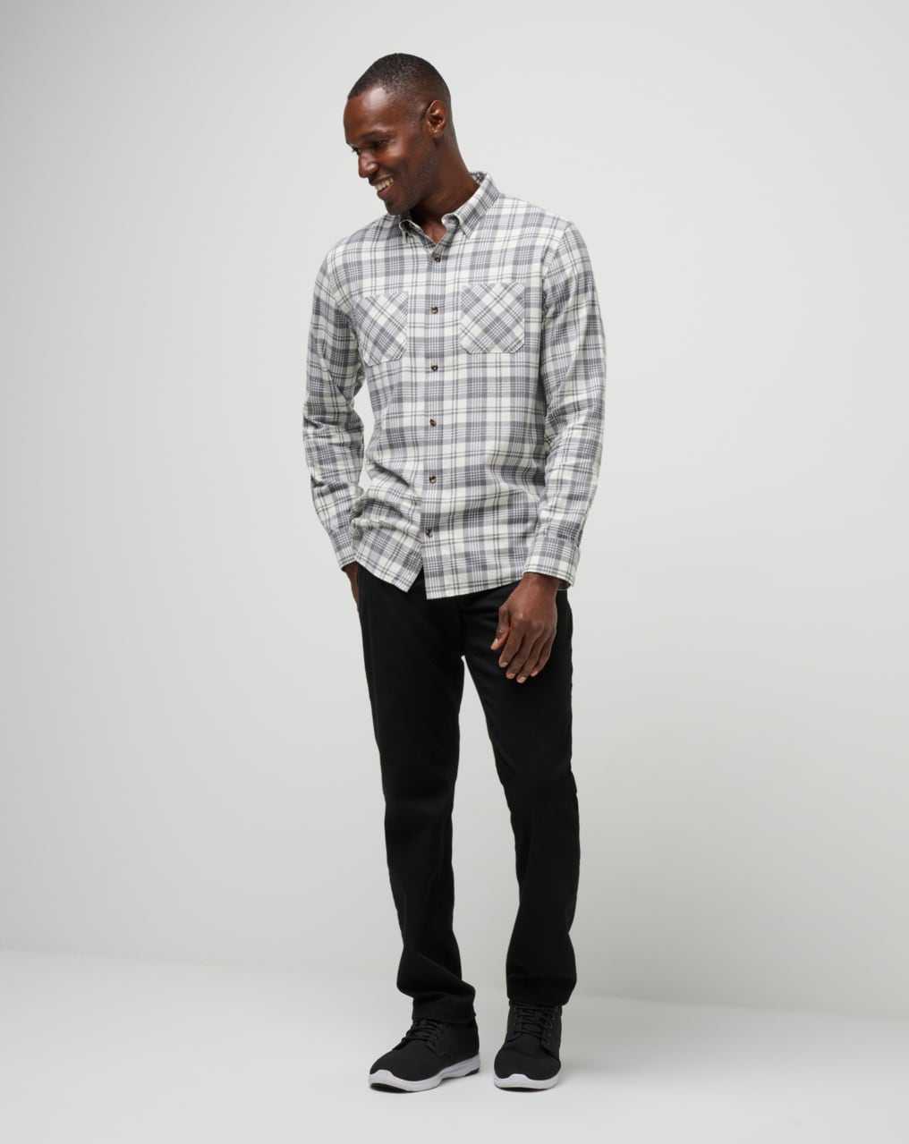 Vanilla Ice/Quiet Shade Travis Mathew Cloud Flannel Plaid Button-up | KIYR78029