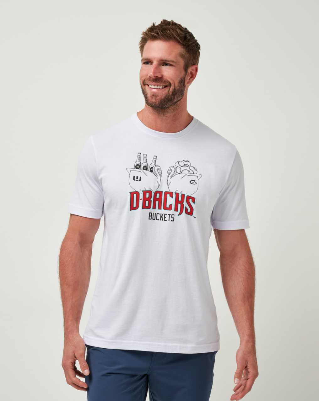 White Travis Mathew Arizona Diamondbacks Strike One Tee | CDUQ16829