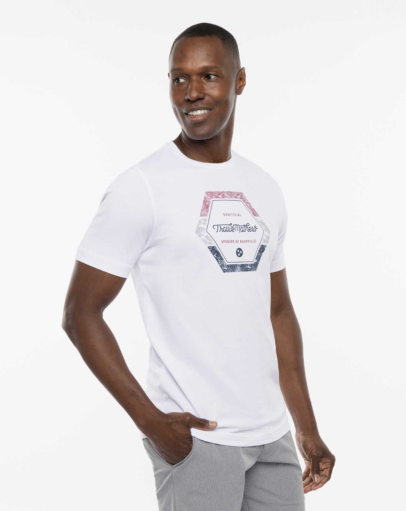 White Travis Mathew Barbeque King Tee | XNEJ19843