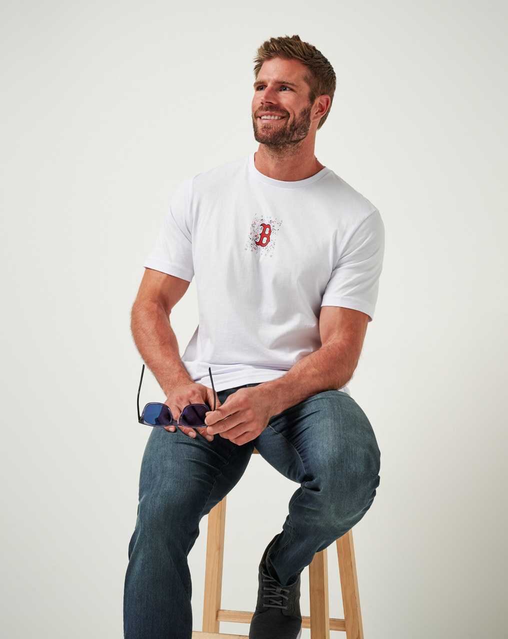 White Travis Mathew Boston Red Sox In The Dugout Tee | ZHPJ10543