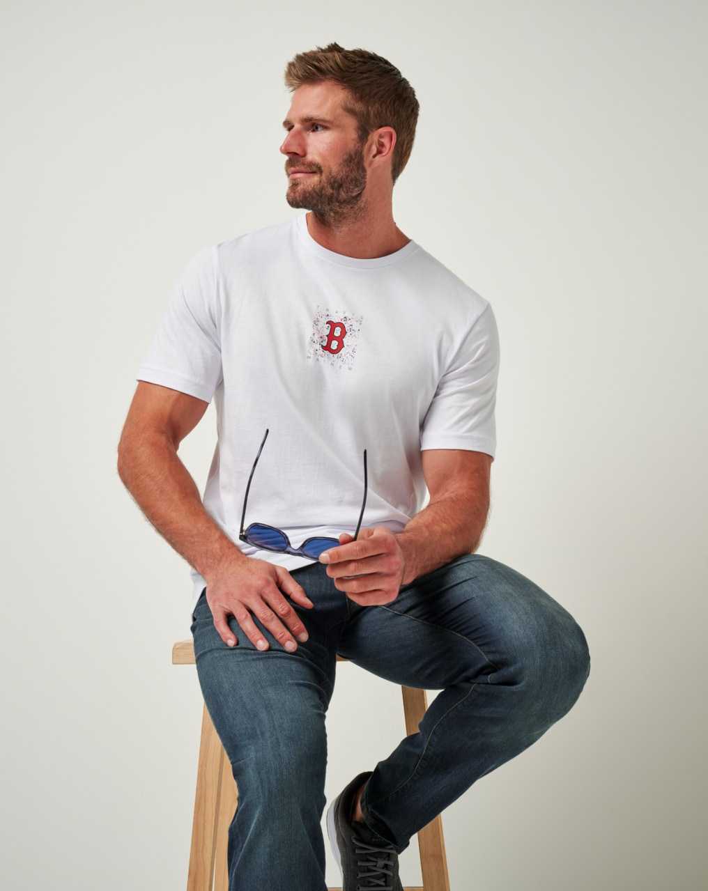 White Travis Mathew Boston Red Sox In The Dugout Tee | ZHPJ10543