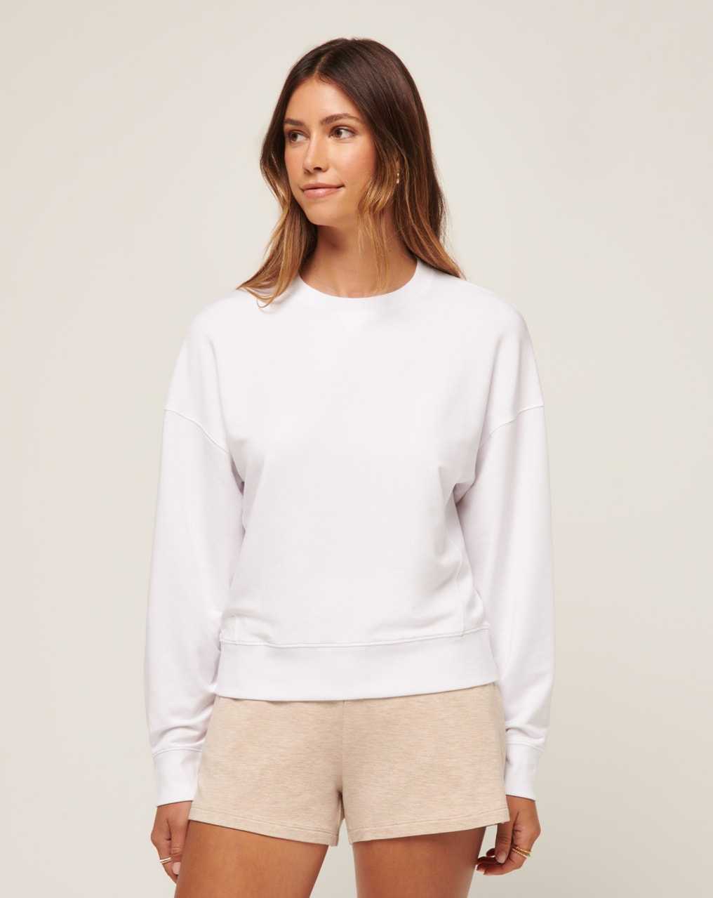 White Travis Mathew Cloud Terry Crew | NJFT14073