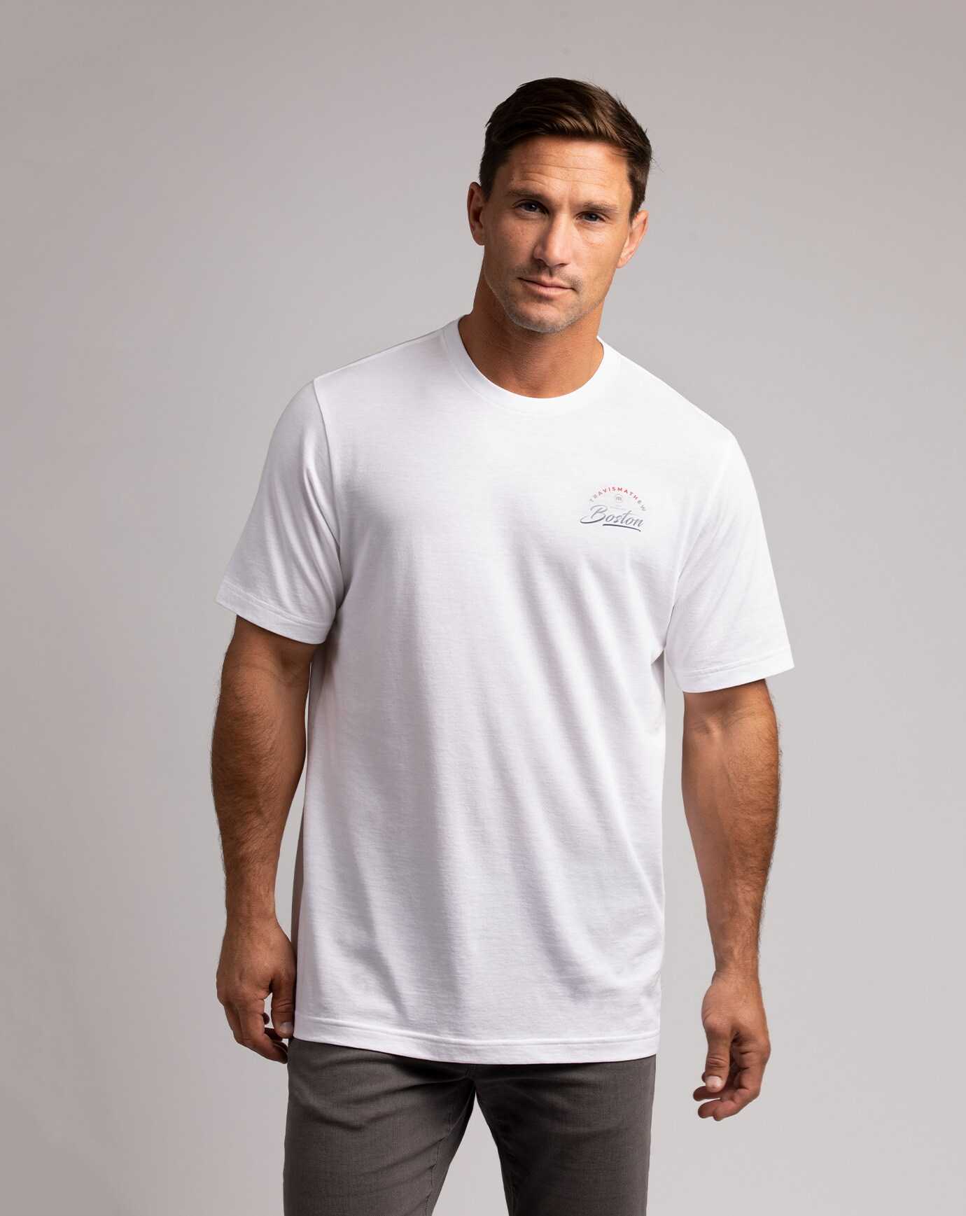 White Travis Mathew Harvard Square Tee | KCBU32018