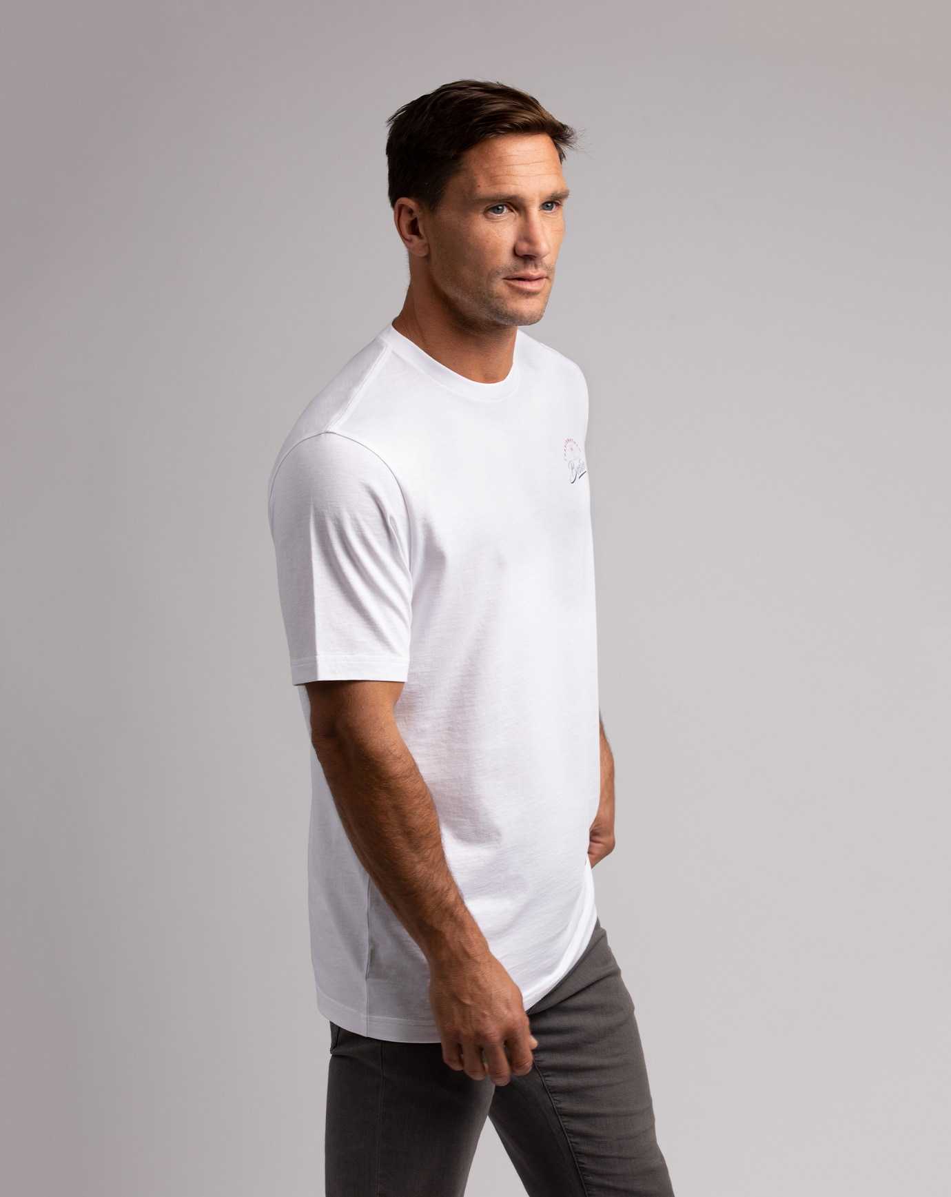 White Travis Mathew Harvard Square Tee | KCBU32018