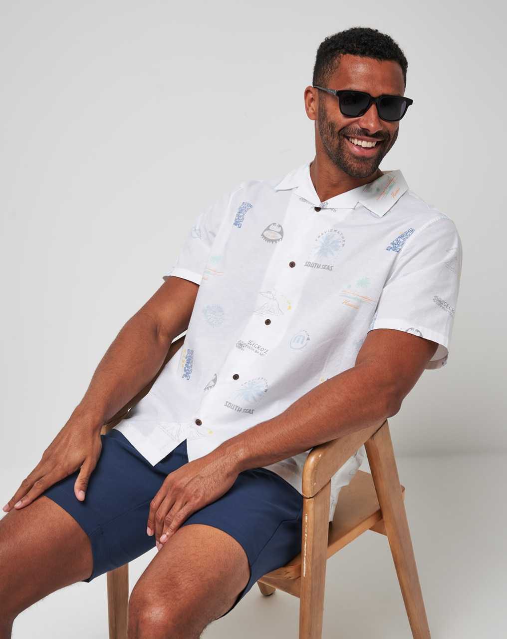 White Travis Mathew Hawaiian Kitchen Button-up | VXGS72506