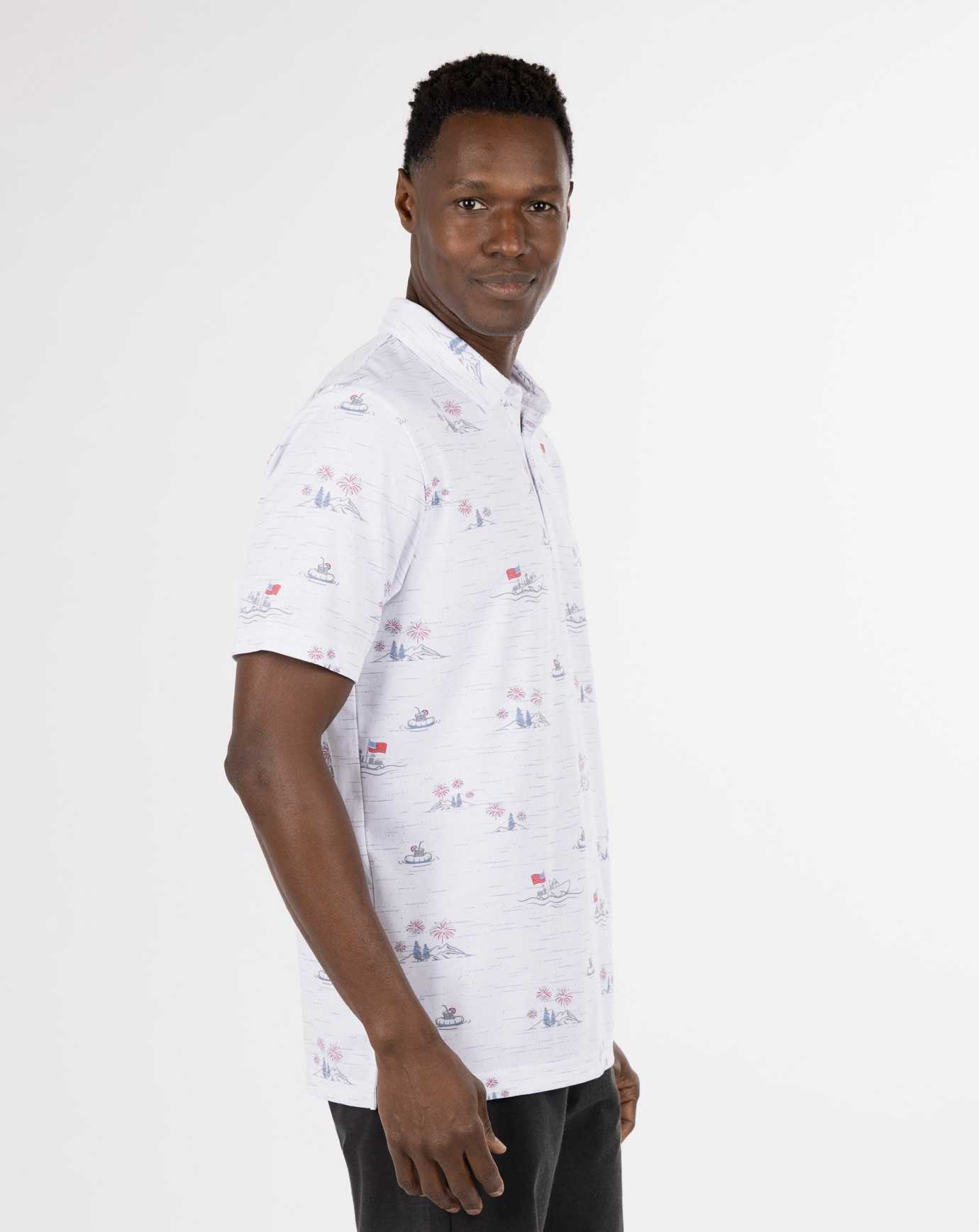 White Travis Mathew Lake Break Polo | OJRP35789