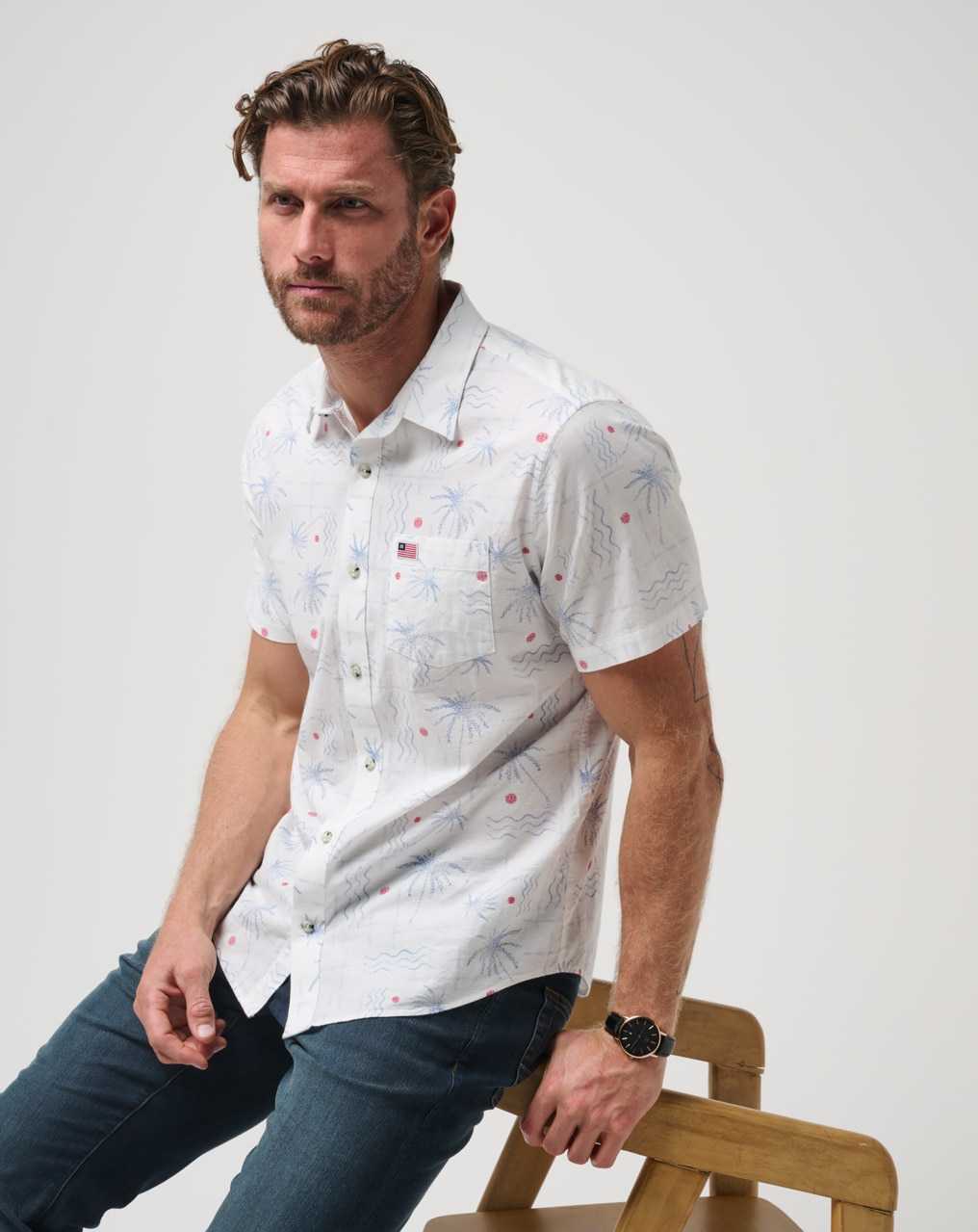 White Travis Mathew Lincoln Way Button-up | AVSC83651