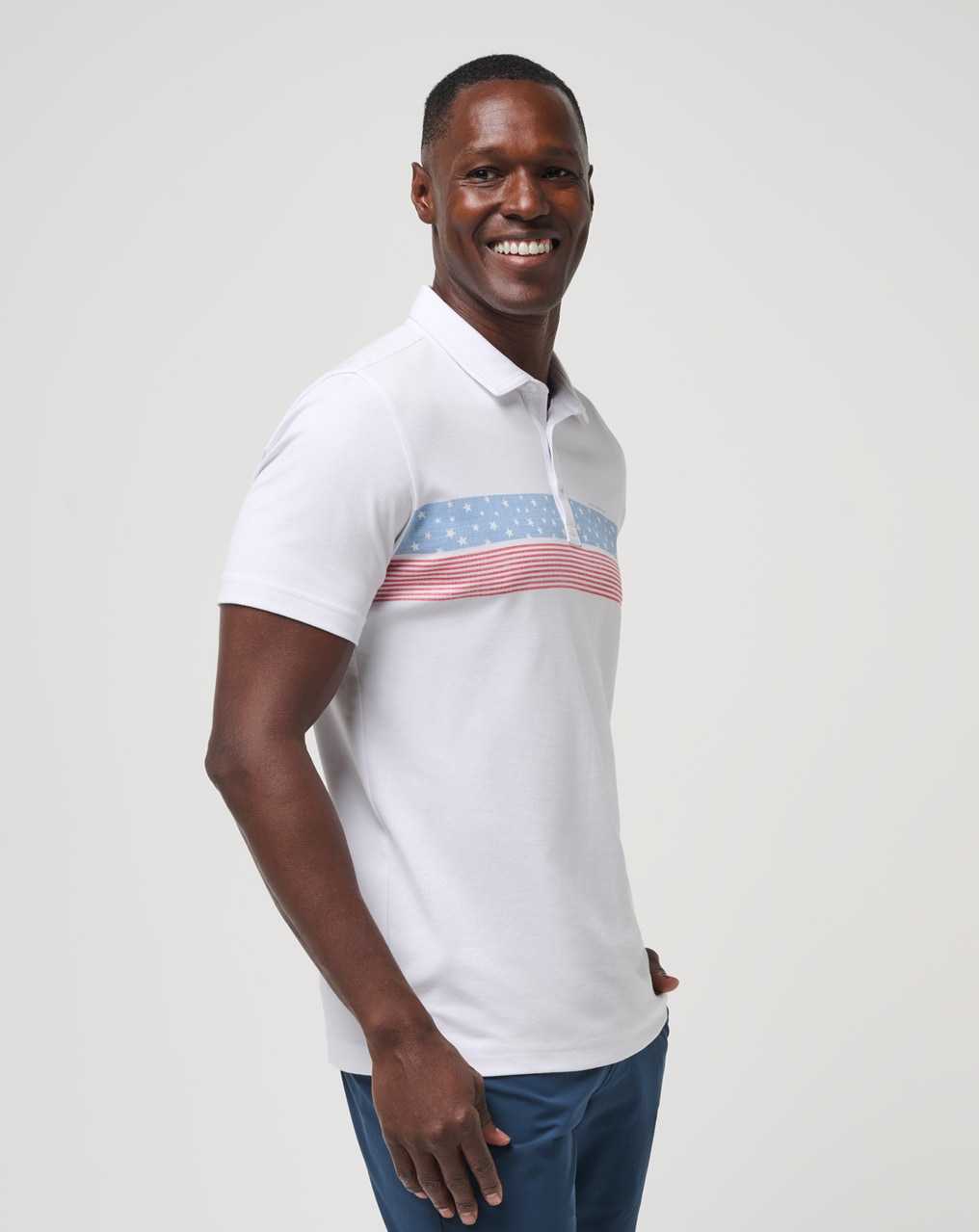 White Travis Mathew Merica Polo | TMRI91584