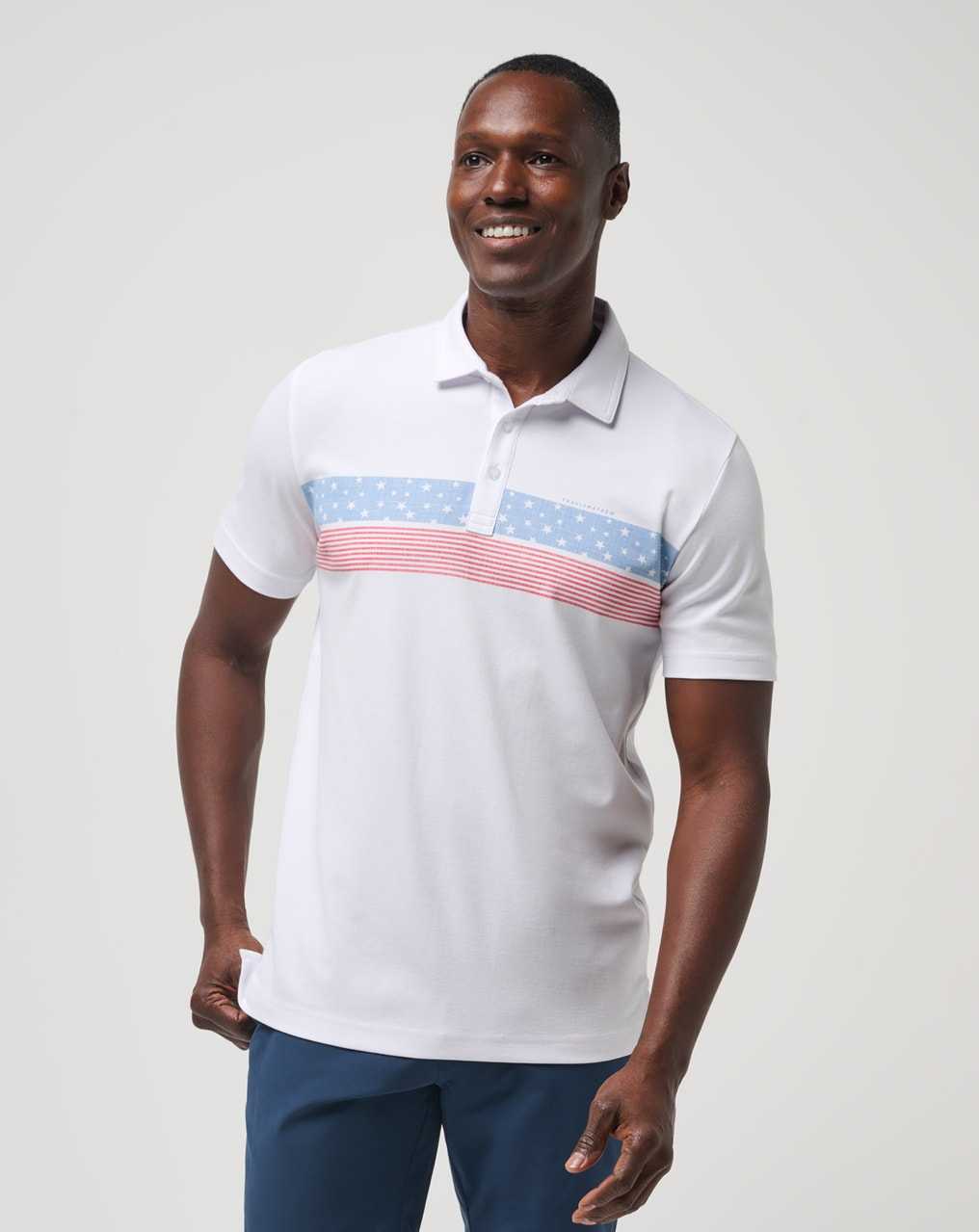 White Travis Mathew Merica Polo | TMRI91584