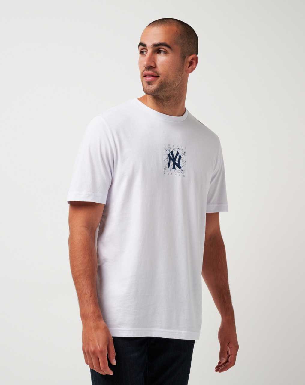 White Travis Mathew New York Yankees In The Dugout Tee | WGXA82174