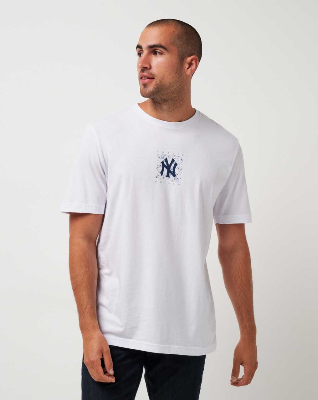 White Travis Mathew New York Yankees In The Dugout Tee | WGXA82174