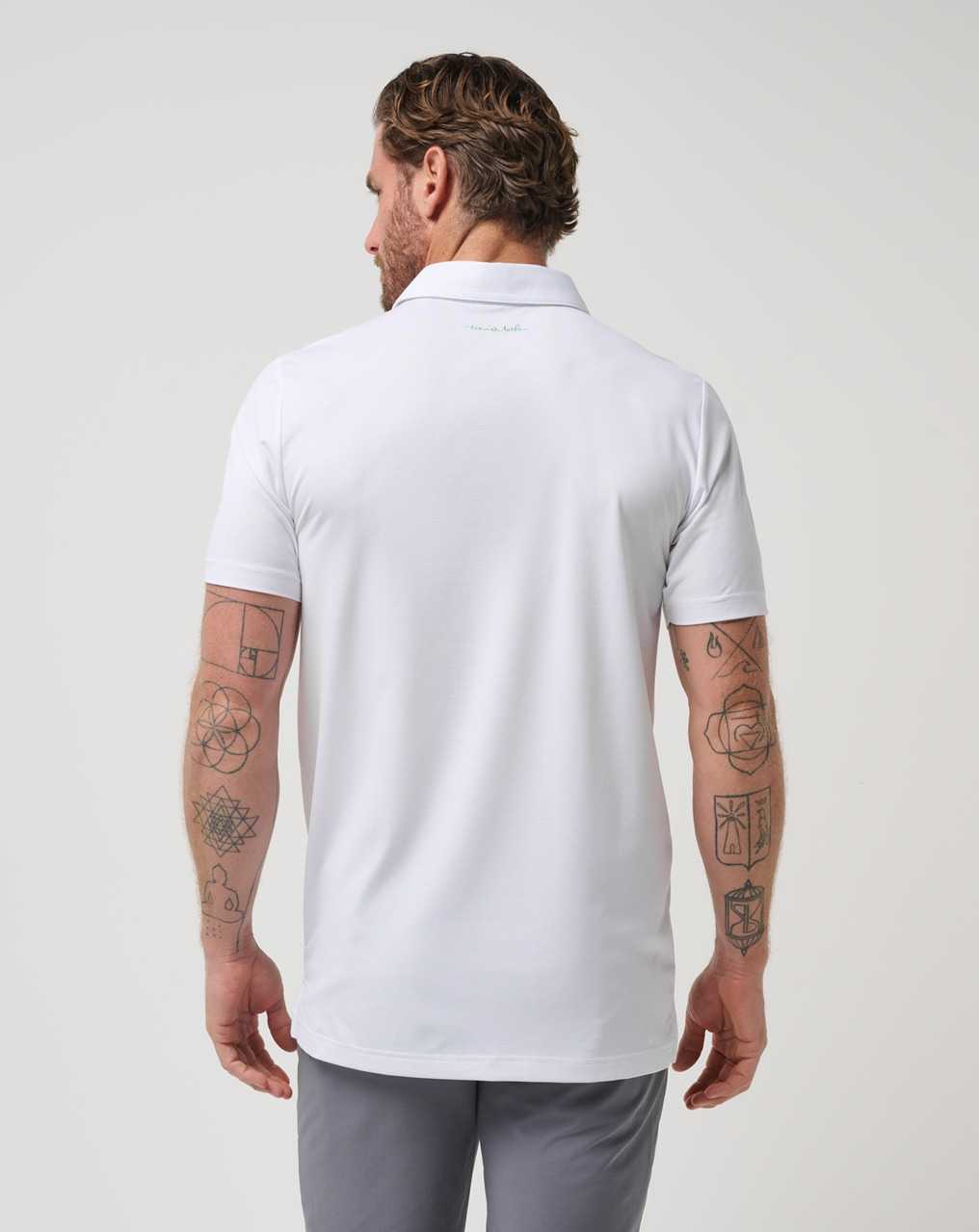 White Travis Mathew Round It Up Polo | NIZX61280