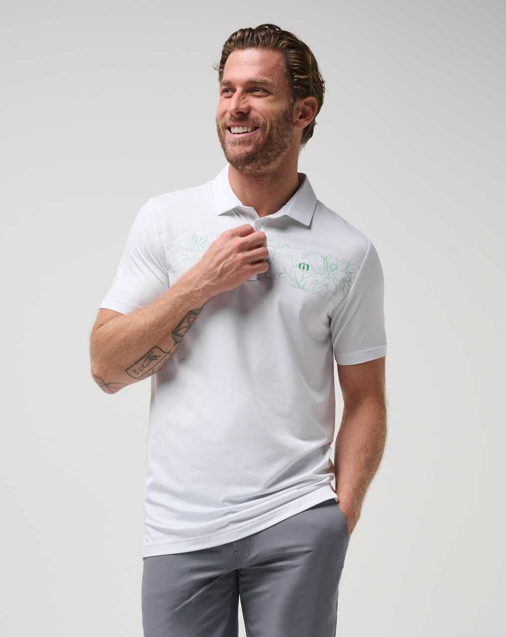 White Travis Mathew Round It Up Polo | NIZX61280