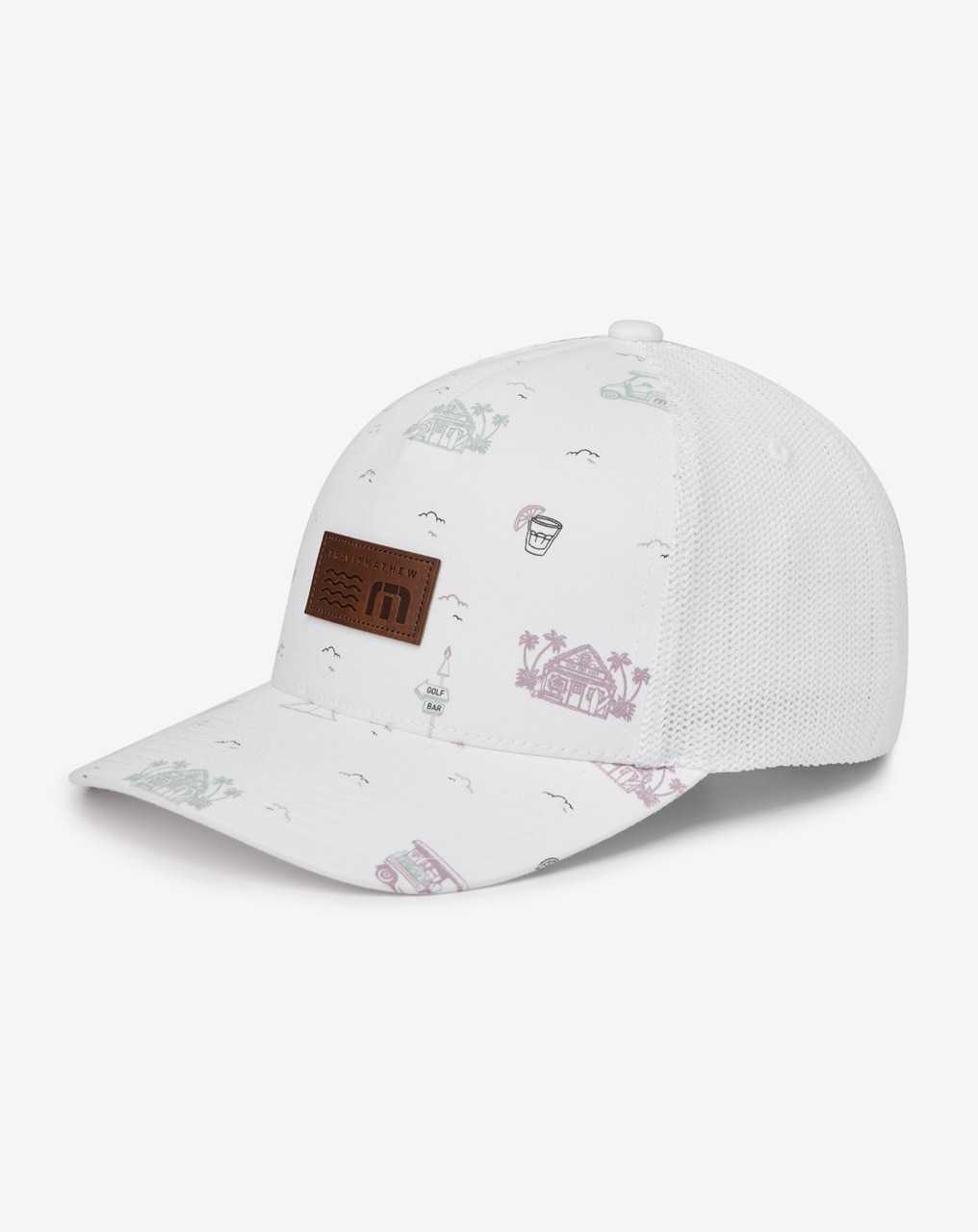 White Travis Mathew Tiki Mapes Snapback Hat | XEAC50872