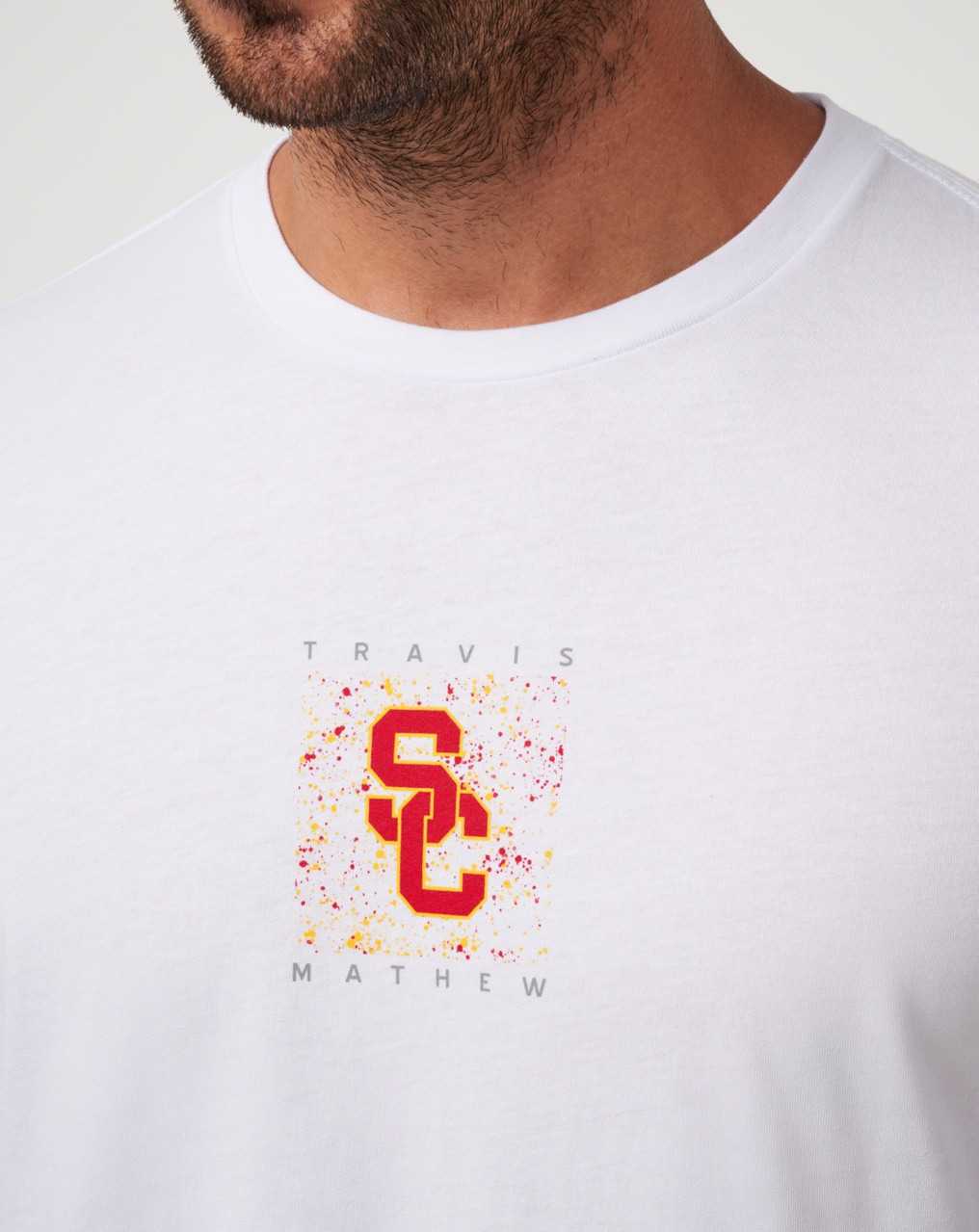 White Travis Mathew Usc School Spirit Tee | KTWA93724