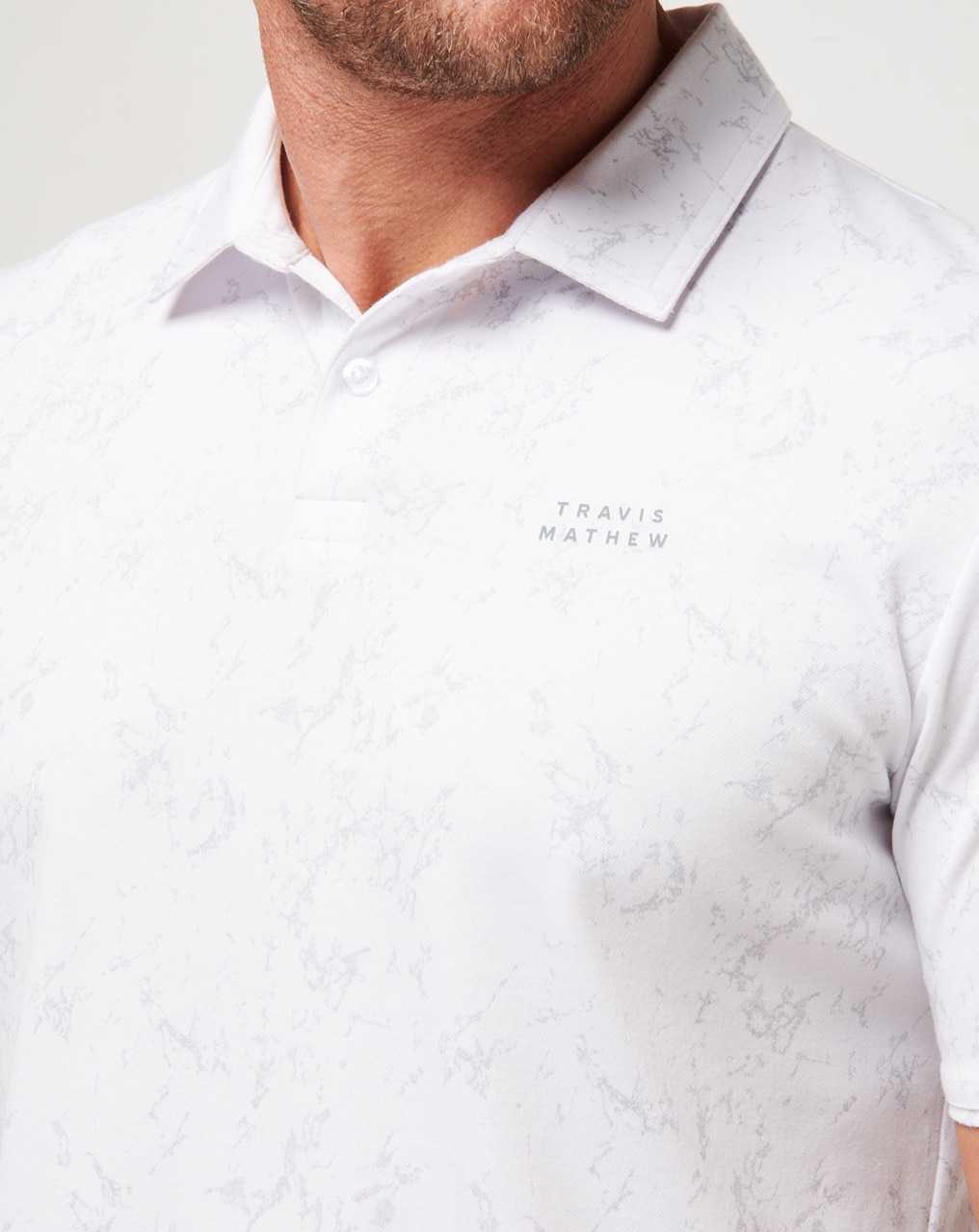 White Travis Mathew Warmer Tides Scoop Polo | GKSL45197