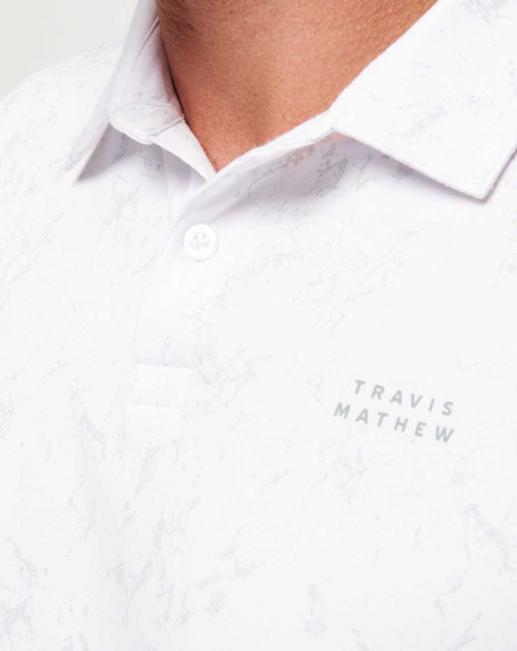 White Travis Mathew Warmer Tides Scoop Polo | GKSL45197